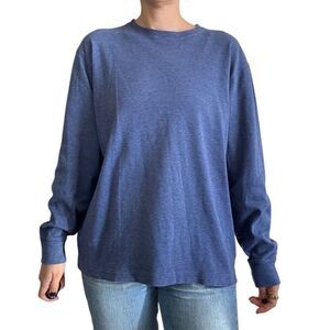 New Daniel Cremieux Pima Cotton Blue Crewneck Long Sleeve t Shirt Size Medium